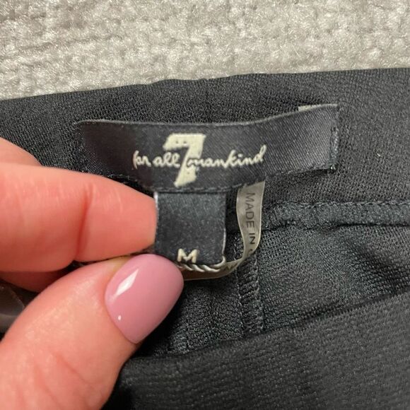 7 for all Mankind Women Medium Black Embroidered Lace Wool Pull on Leggings NWOT - Picture 6 of 8